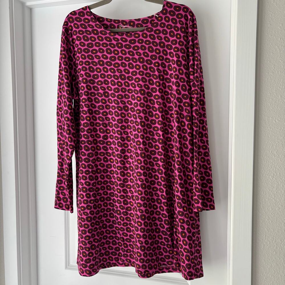 NWT Gudrun Sjoden Jersey Tunic Dress Billie Pink Size Large Cotton / Modal